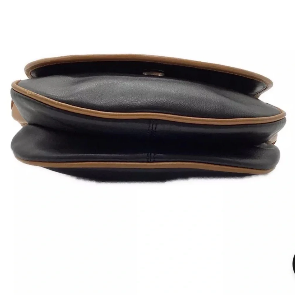 Celine Triomphe Vintage Black Leather Shoulder Bag w/Golden Trim. Comes with COA
